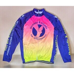 2016 Corsino Threads & Treads Long Sleeve Full Zip Cycling Jersey Jacket X-Large